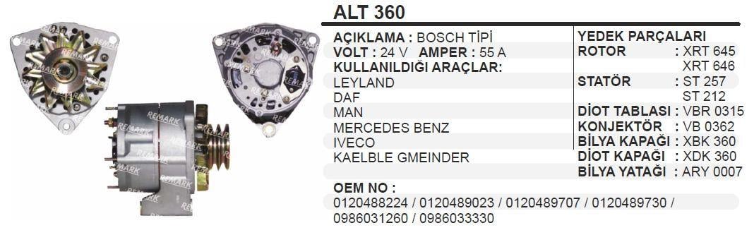 DODOALT360-Alternatör Dinamo