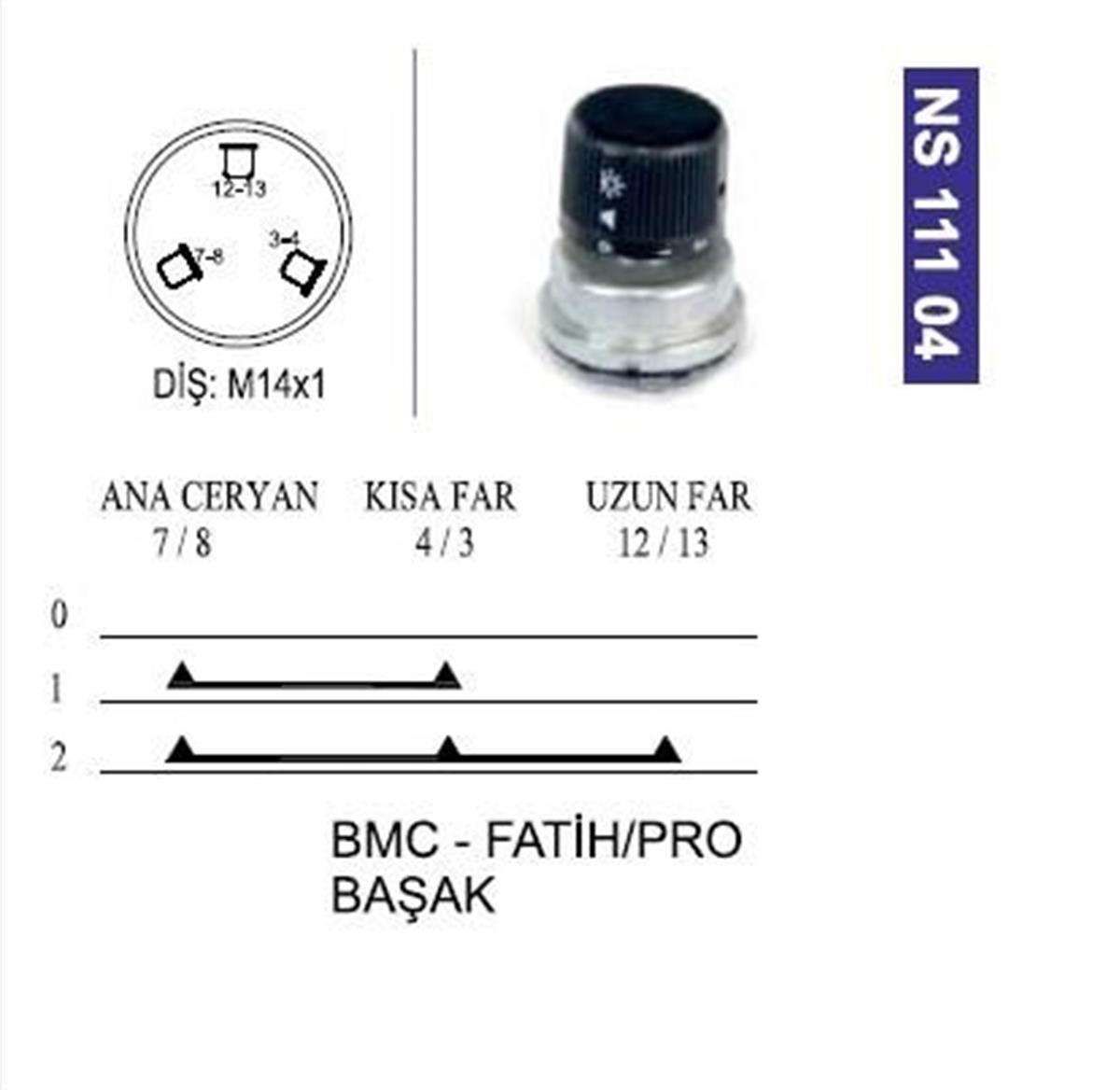 Far Anahtarı Bmc Fatih Profesyonel Başak Traktör | Nesan Ns11104