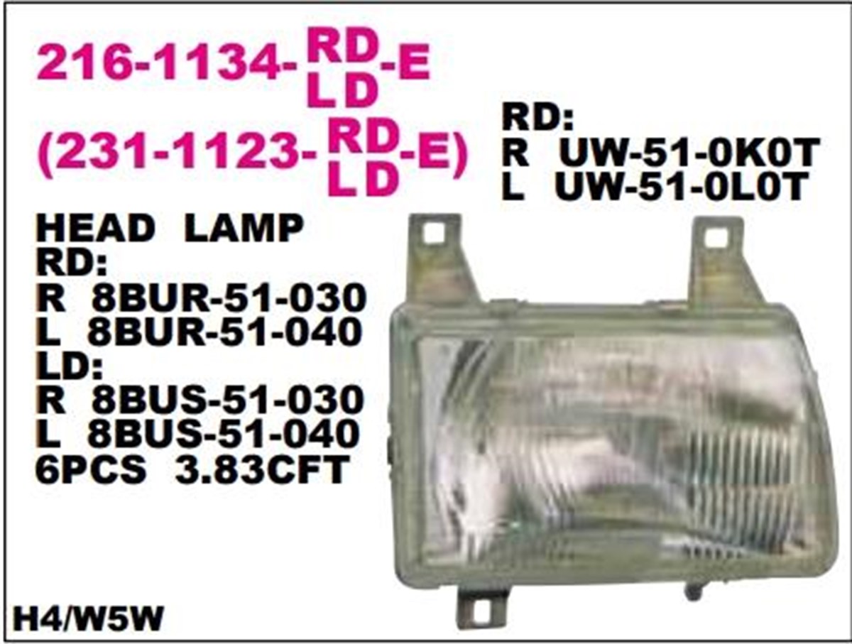 Far Mazda B 2500 Ön Sol 98 216 1134L Ld E