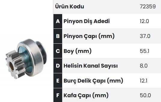 FORM72359-Marş Dişlisi