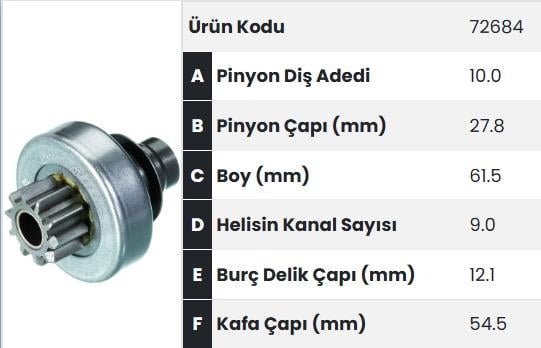 FORM72684-Marş Dişlisi