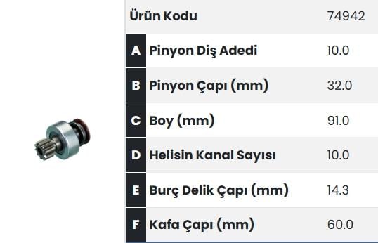 FORM74942-Marş Dişlisi