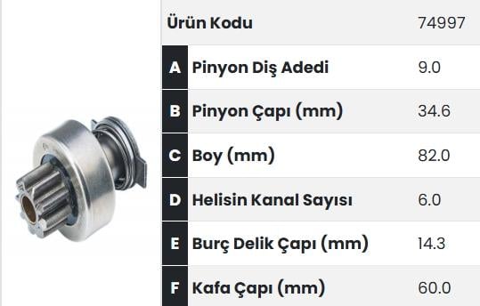 FORM74997-Marş Dişlisi