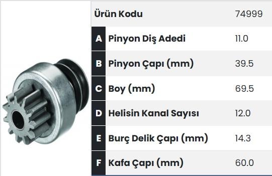 FORM74999-Marş Dişlisi