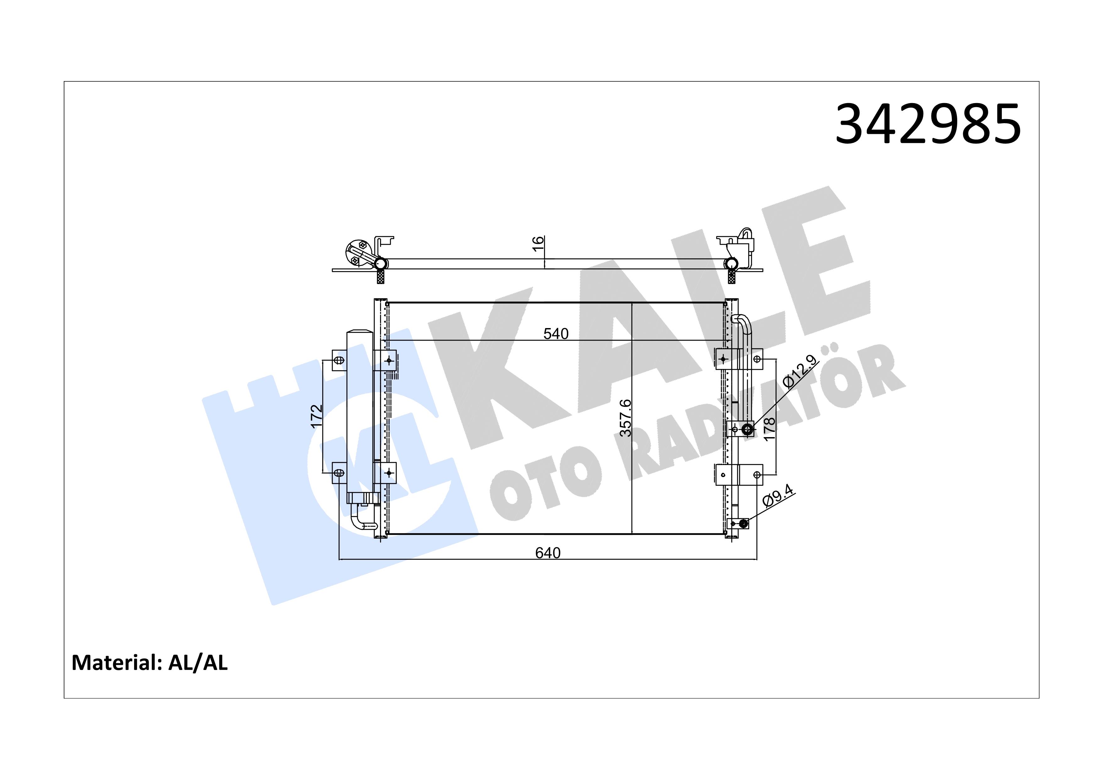 KALE342985-Klima Radyatörü (Kondenser)