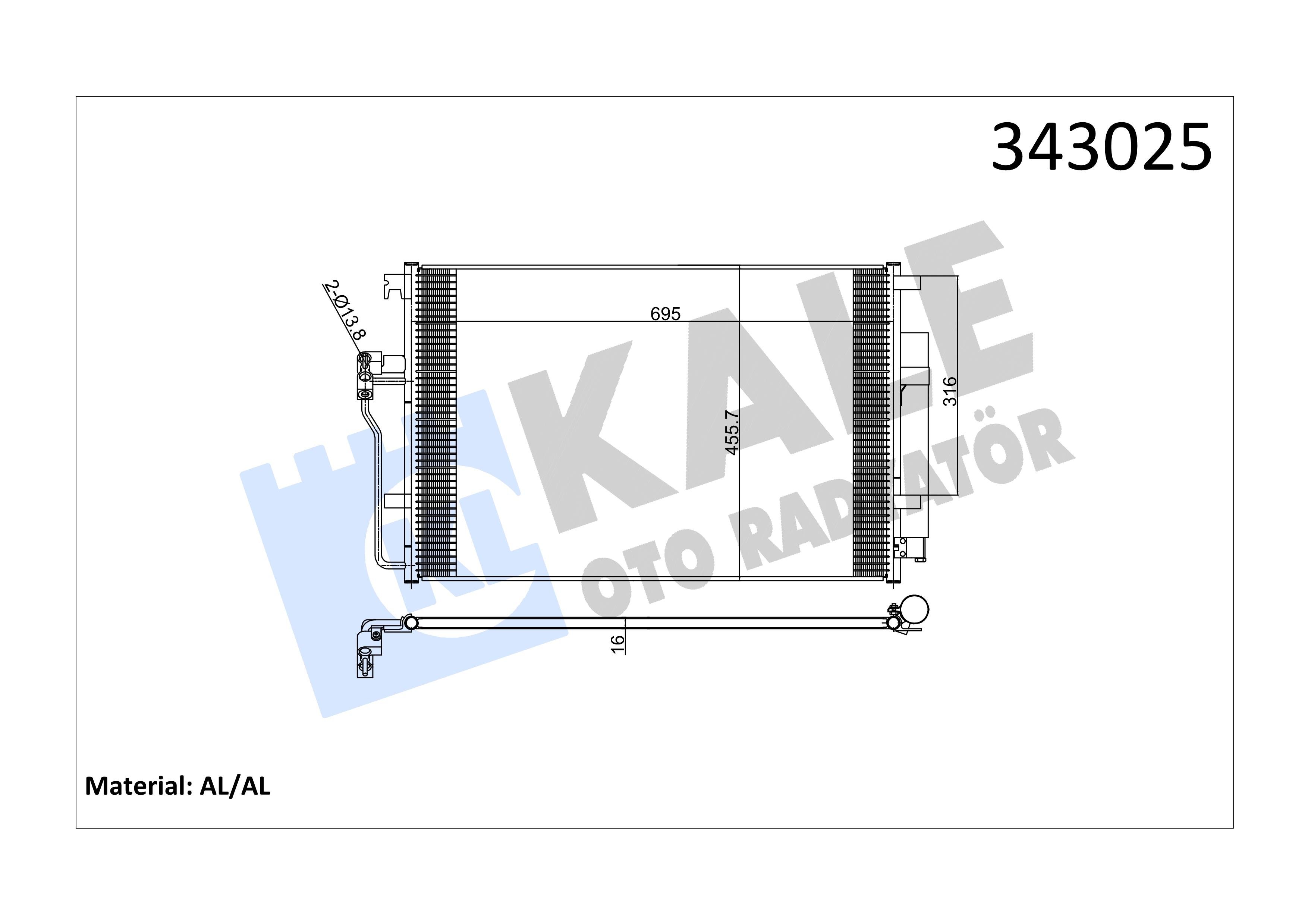 KALE343025-Klima Radyatörü (Kondenser)