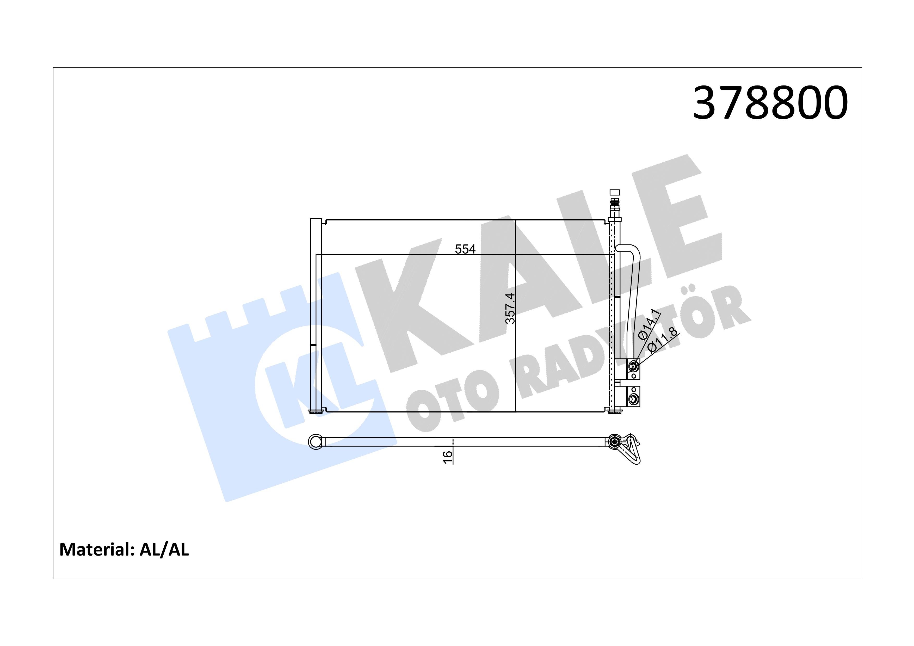 KALE378800-Klima Radyatörü (Kondenser)