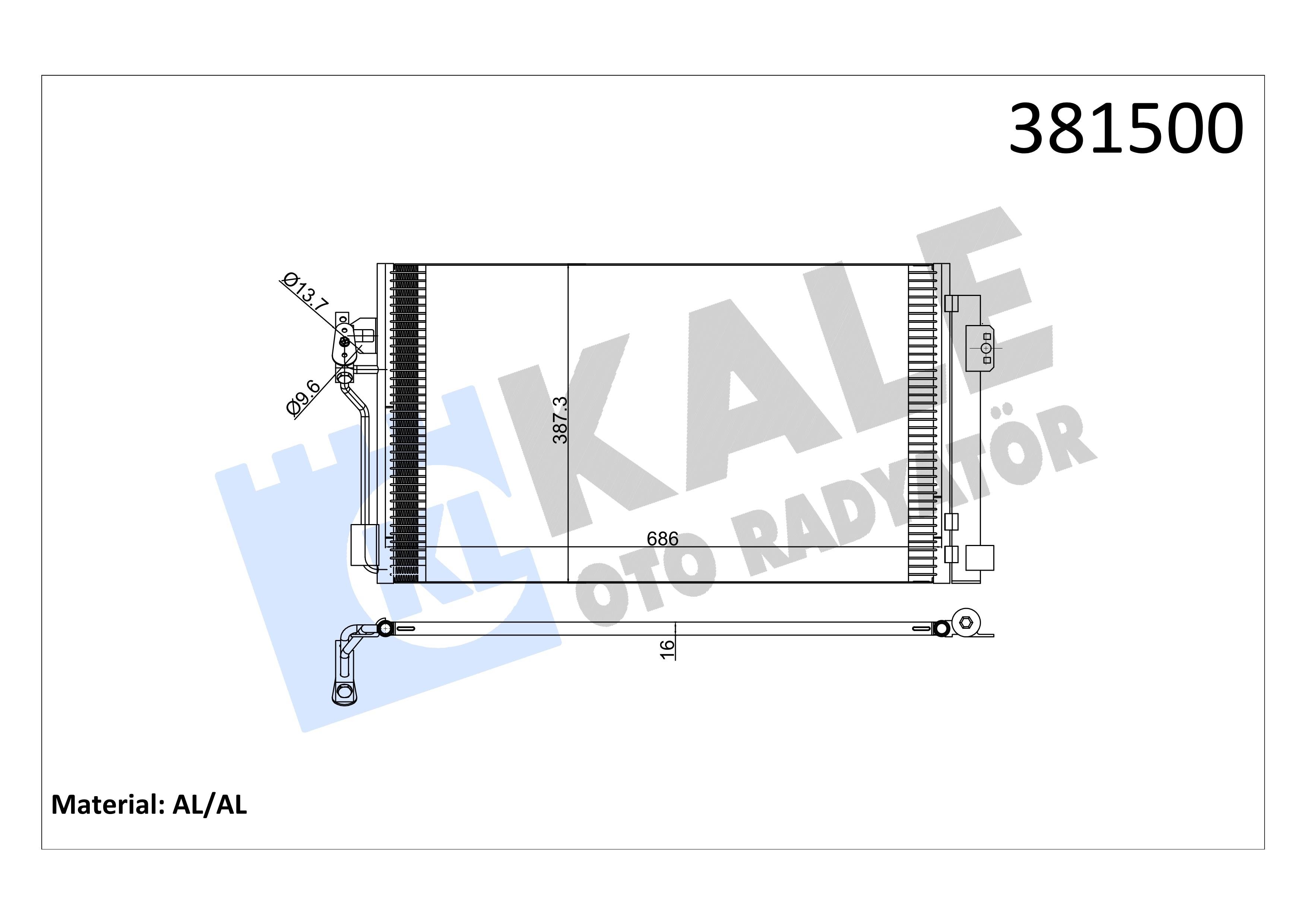 KALE381500-Klima Radyatörü (Kondenser)