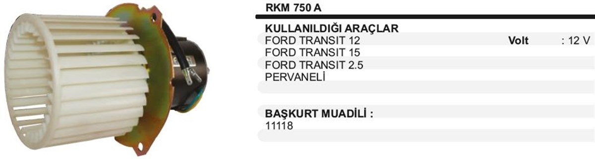 Kalorifer Motoru 12V Pervaneli T15 T12 Transit Ford Transit Transıt T12 T15 92 01