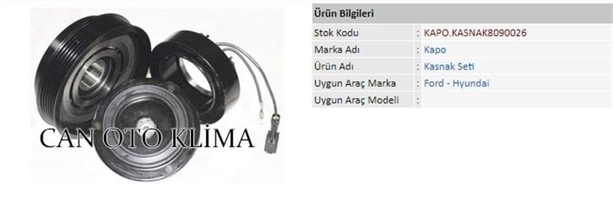 Klima Kompresör Kasnak Seti 6Pk 132Mm Ford Hyundai Kia                                                          