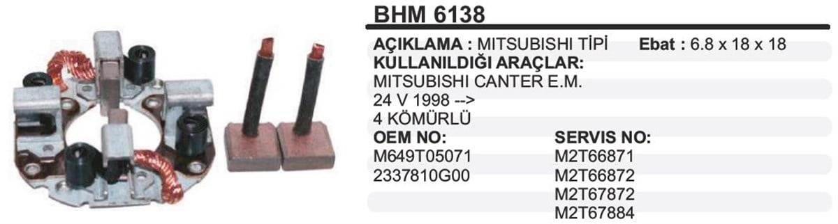 Kömür Yuvası 24V Canter Em Bhm6138