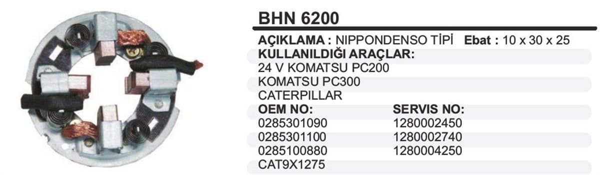 Kömür Yuvası 24V Komatsu Pc 200 300 Bhn6200