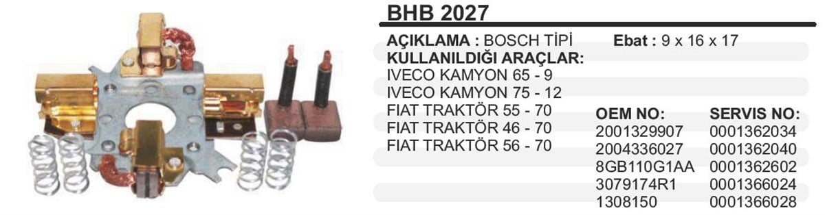 Kömür Yuvası Bosch Tip Bsx71 Mercedes Magırus Massey Ferguson Johndeere Case Bhb2027 2001329907 Mega Bo1011