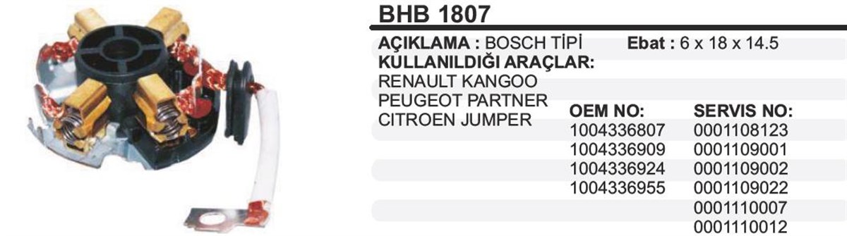 Kömür Yuvası Bosch Tip Reno Expres Gazelle Bhb1807