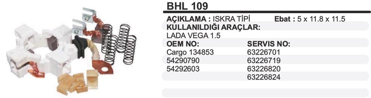 Kömür Yuvası Cargo Lada Escort Bhl109 Lada Vega 1 5L Samara 1 5L (Lasx 75) (6 8 X 13 8 X 9 4)