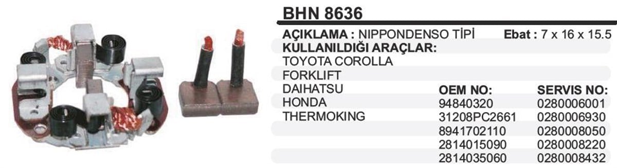 Kömür Yuvası Corolla Forklift Honda        Bhn8636