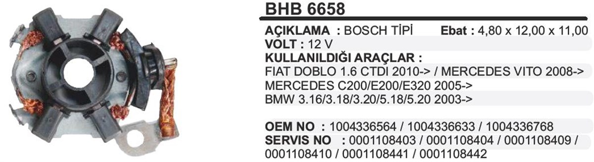Kömür Yuvası Doblo Merc Vito C200 Bmw 3 Bhb6658