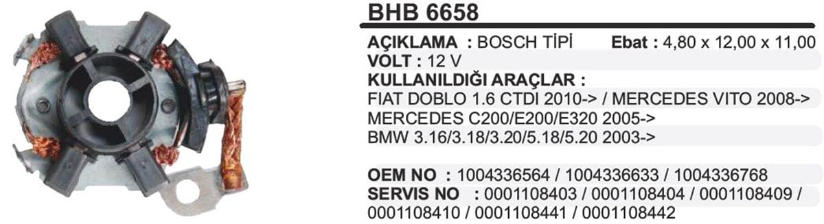 Kömür Yuvası Doblo  Merc Vito C200 Bmw 3 Bhb6658