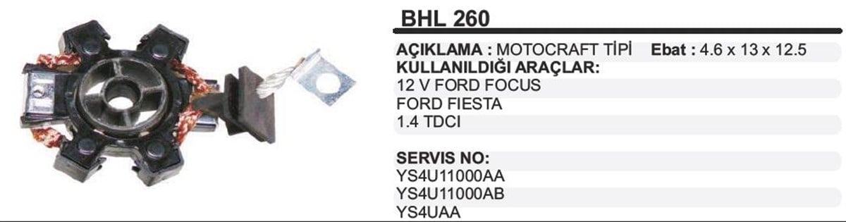 Kömür Yuvası Ford Fiesta Focus Bhl260
