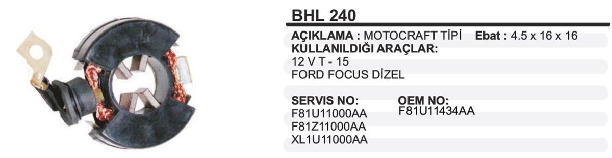 Kömür Yuvası Ford Focus Dizel Bhl240