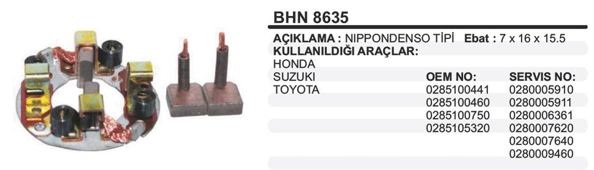 Kömür Yuvası Honda Suzuki Toyota Bhn8635