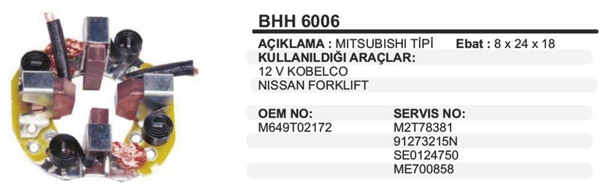 Kömür Yuvası Kobelco Nissan Forklift Bhh6006