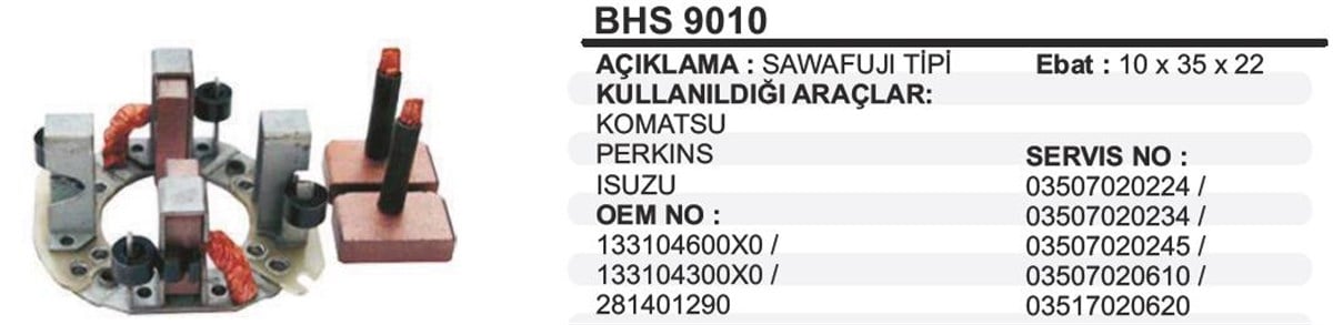 Kömür Yuvası Komatsu Perkins Isuzu Bhs9010