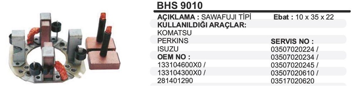 Kömür Yuvası Komatsu Perkins Isuzu Bhs9010