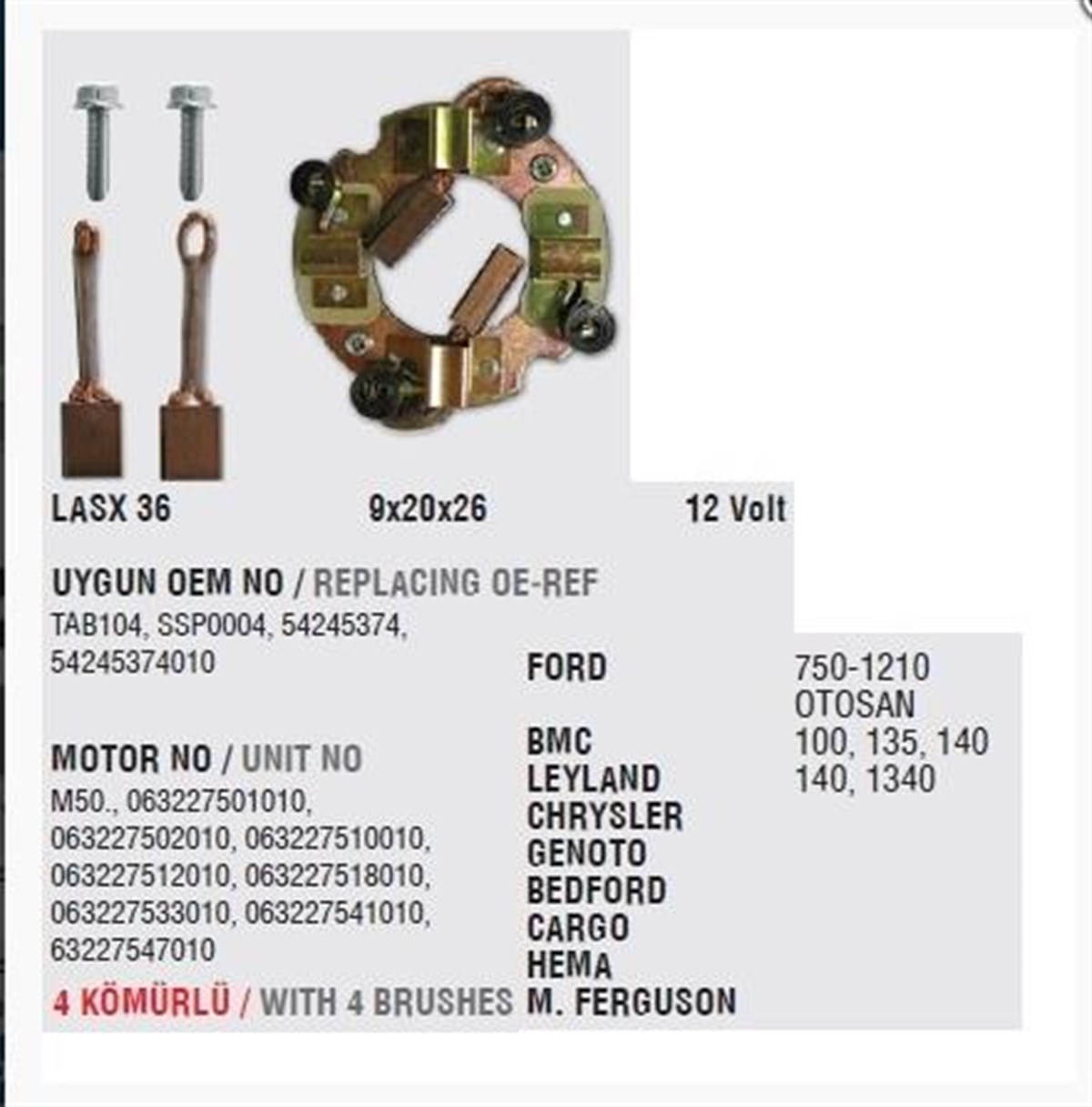 Kömür Yuvası Lasx 36 Bedford / Case / Ford New Holland Dodge Fatih Kömürlü Tat 104 746 Laxs36 45