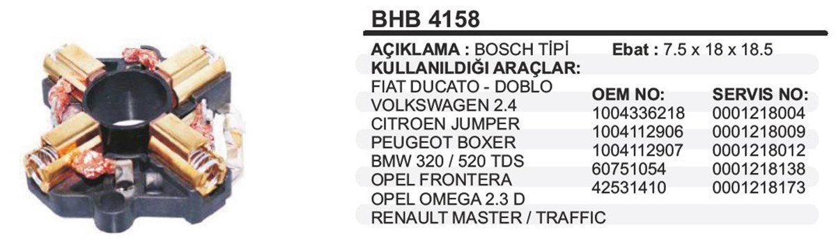 Kömür Yuvası Mercedes Renault Master Trafıc Fıat Ducato Peugeot Boxer Jumper (7 5X18x17)(Bo1511)