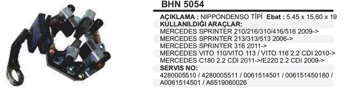 Kömür Yuvası Mercedes Sprinter 310/313 Toyota Corolla