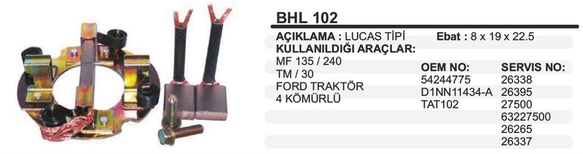 Kömür Yuvası Mf 135 240 Tm30 Bmc Ford Bhl102