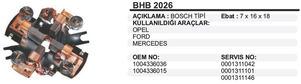 Kömür Yuvası Opel Ford Mercedes Benz (7X16x18)