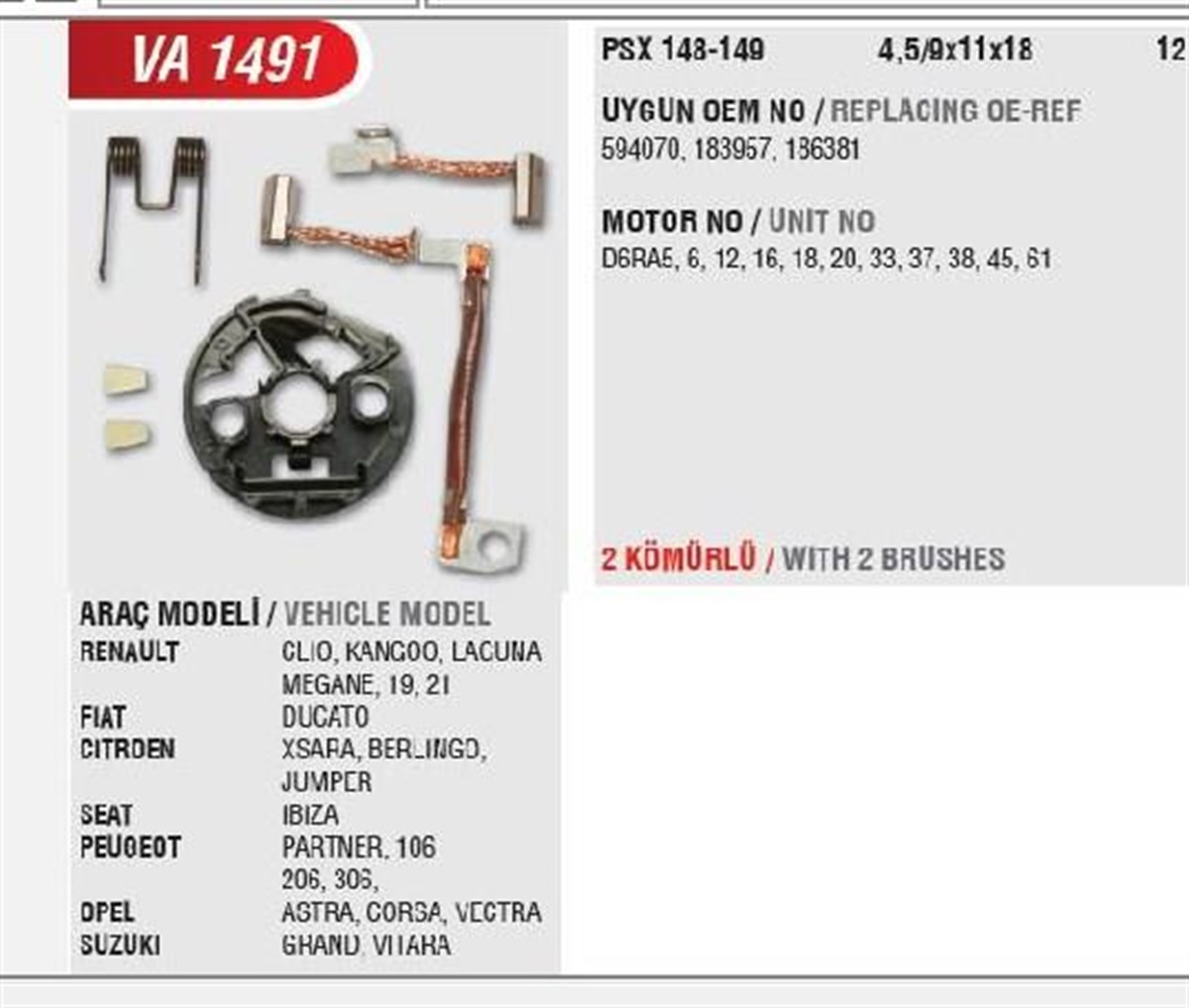 Kömür Yuvası R19 Megan 2 Kömürlü Bhv132 Va1491