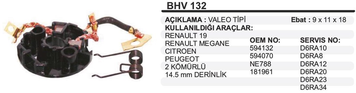 Kömür Yuvası R19 Megan 2 Kömürlü Bhv132 Va1491
