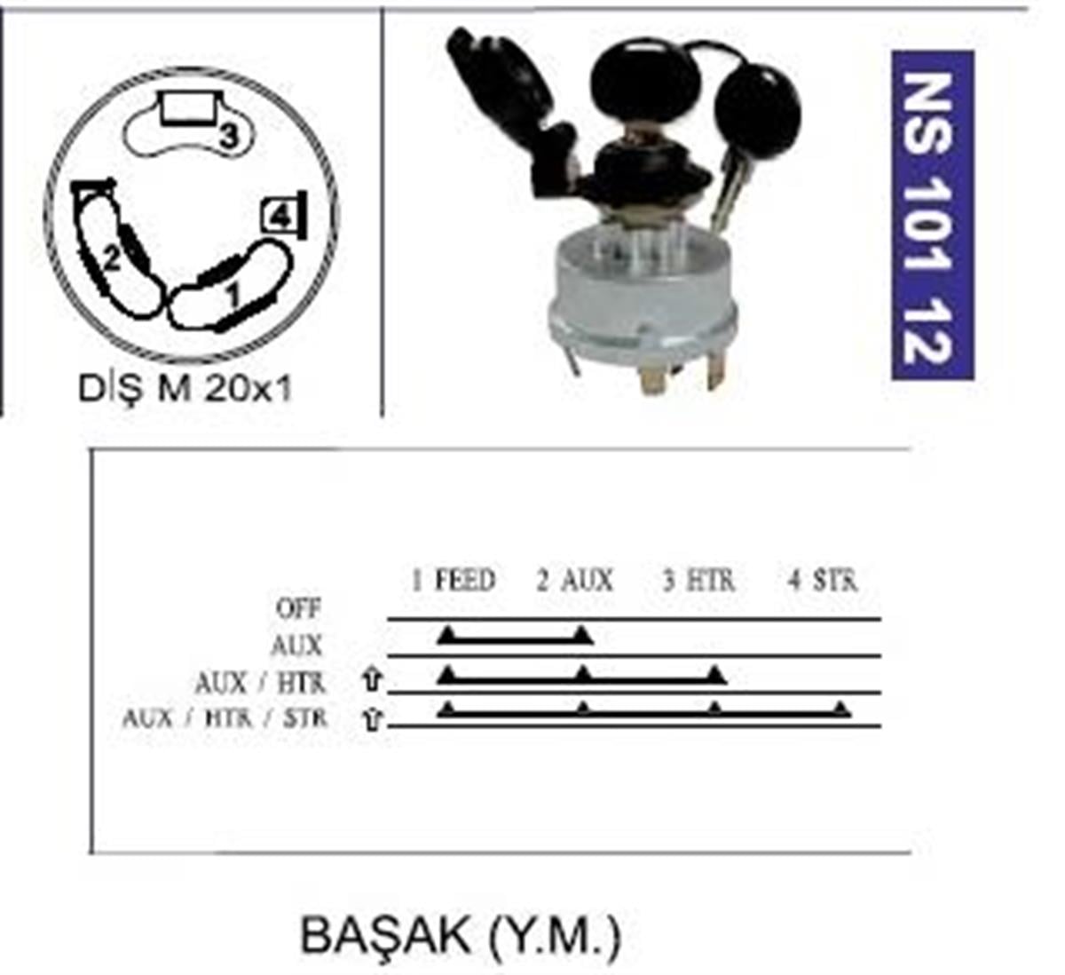 Kontak Anahtarı Şifreli Başak Traktör | Nesan Ns10112
