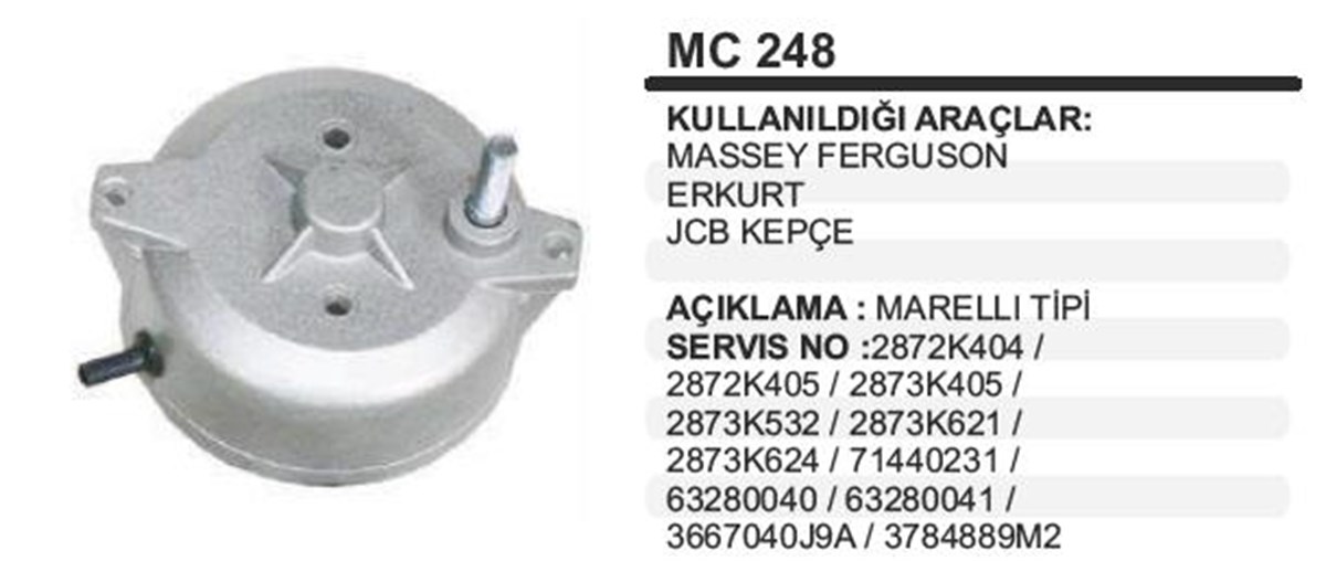 Marş Arka Kapak Mf Jcb Erkunt Perkins Jcb Kepçe Nimet Traktör Mc248