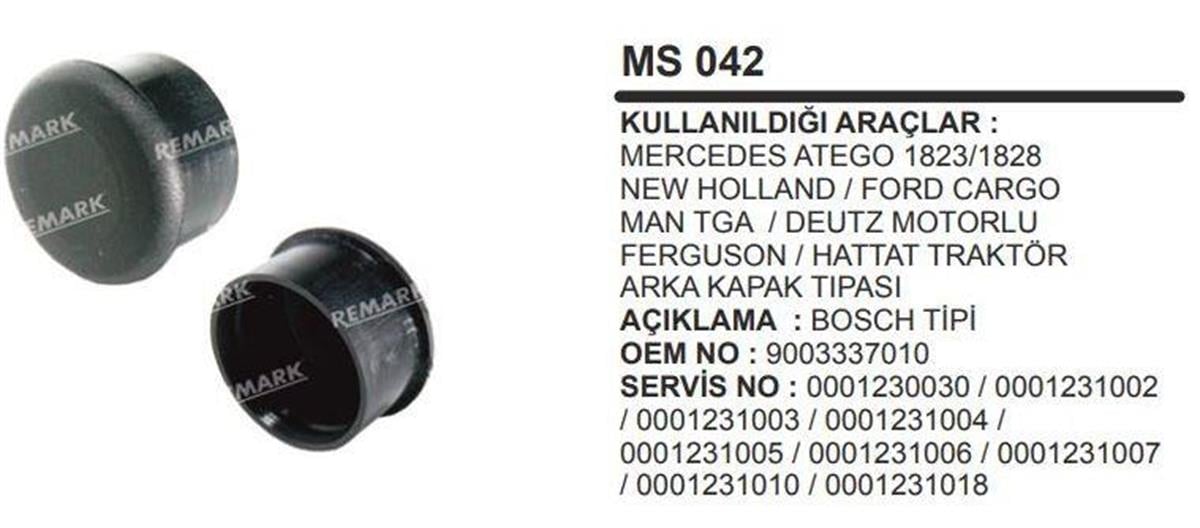 Marş Arka Kapak Plastiği Tıpası Mercedes Atego 1823 1828 Newholland Ford Cargo Man Tga Deutz Motorlu Mf Massey Ferguson Hattat | Remark Ms042