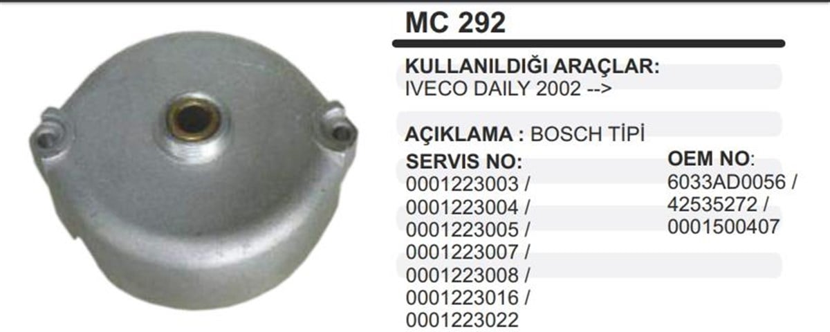 Marş Arka Kapak Tk İveco Ym Renaut Diesel Iveco Daıly 29 35 50 60 Turbo