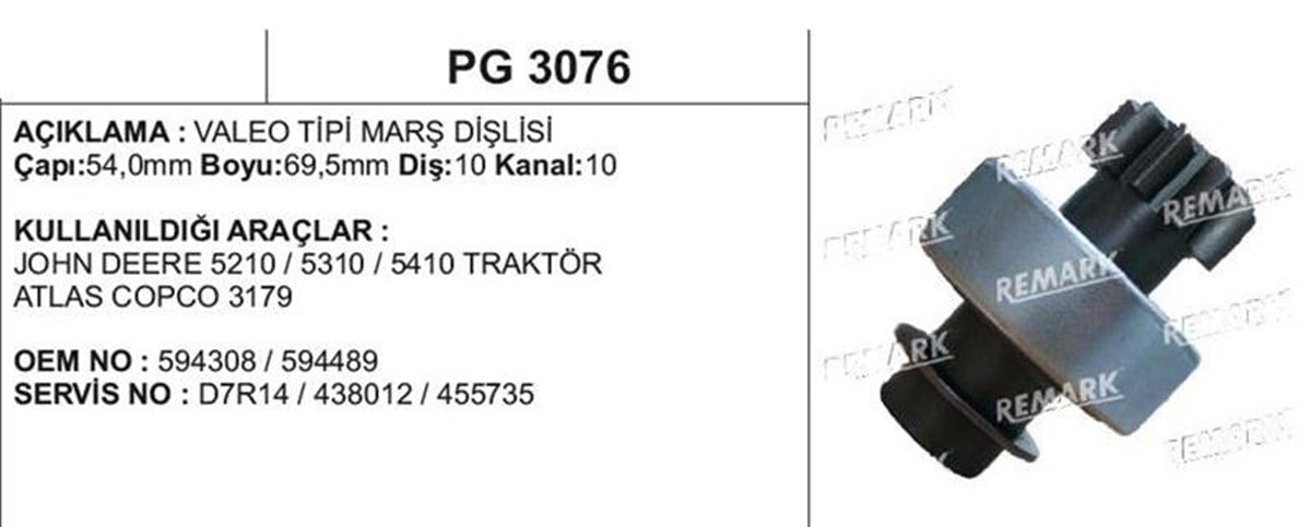 Marş Dislisi 10Diş Johndeere D7r 5210 5310 5410 Atlas Copco 3179