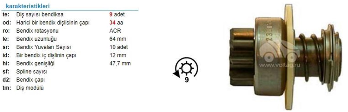 MARŞ DİŞLİSİ 9DİŞ GOLDONE UNIVERSAL TRAKTÖR