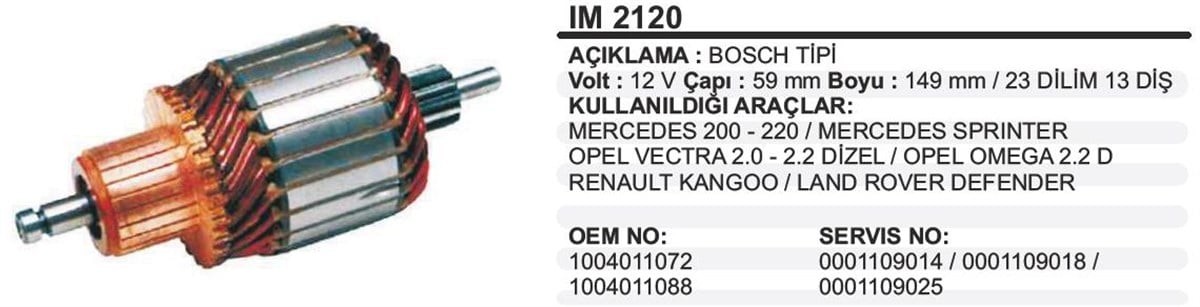 MARŞ KOLLEKTÖRÜ 12V KANGO-OPEL SPRIN JONDERE YM FORD TRANSİT START STOP