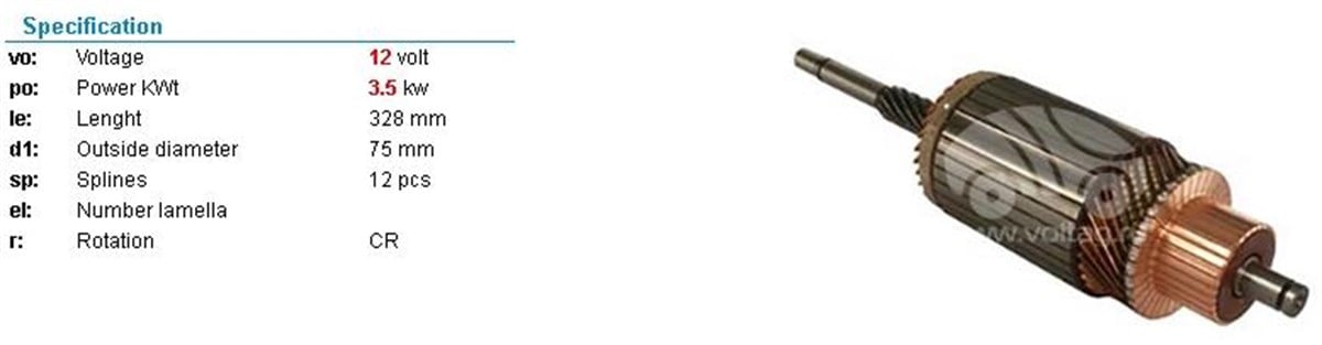 Marş Kollektörü 12V Mako Tip İnter Bedford Ub/Kf
