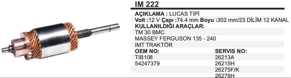 Marş Kollektörü 12V Mf İnce Freze Enter(379) Leyland