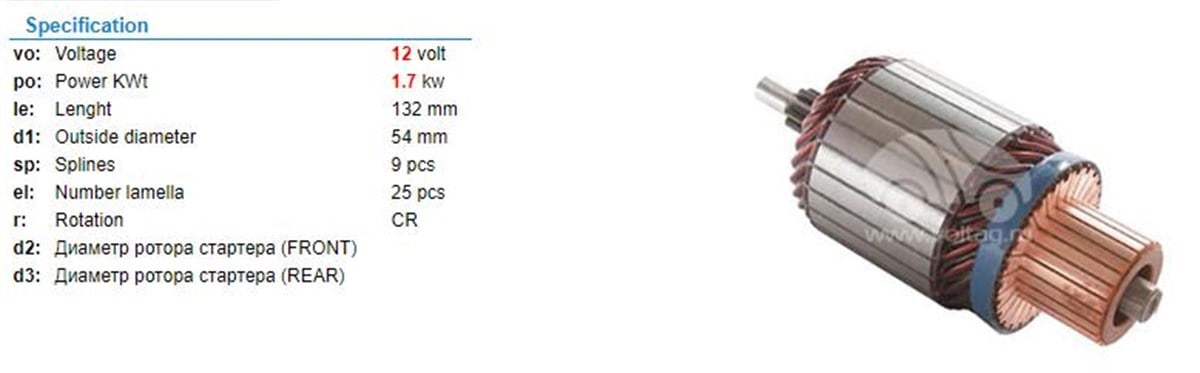 Marş Kollektörü 12V Pejo Kango 53 5X133x11