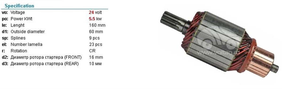 Marş Kollektörü 24V Jenaratör 60 160 9 Im1060