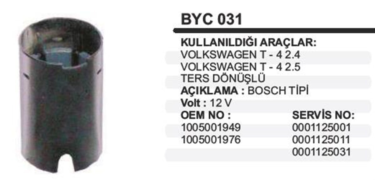 Marş Yastığı 12V Vw Transp 2 4 2 5 79X123 Ters