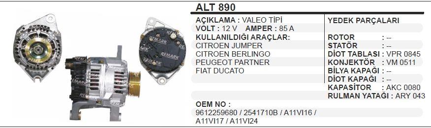 MARTEKALT890-Alternatör Dinamo
