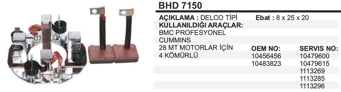 MARTEKBHD7150-Marş Kömürü ve Kömür Yuvası