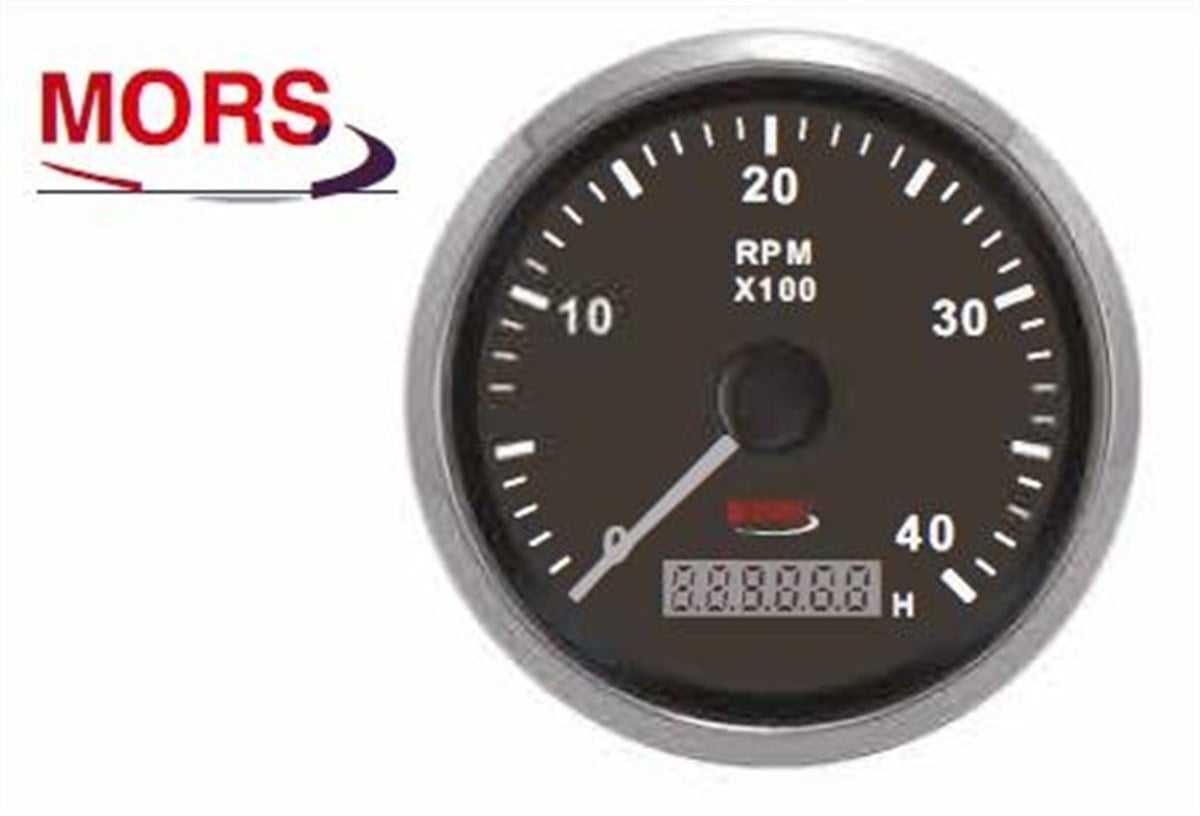 Mors Devir Göstergesi 4000 Devir Siyah 12 24V